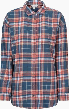 Mountain Warehouse Womens Mountain Warehouse Womens/Ladies Elm Flannel Relaxed Fit Long-Sleeved Shirt - Navy - Size: 16
