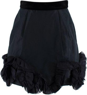 Dolce & Gabbana Vintage black taffeta ruffled skirt Size M