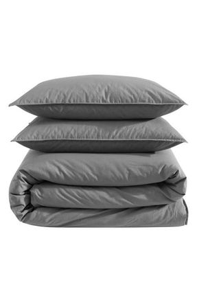 Calvin Klein Washed Percale Comforter & Shams Set in Grey at Nordstrom, Size Queen