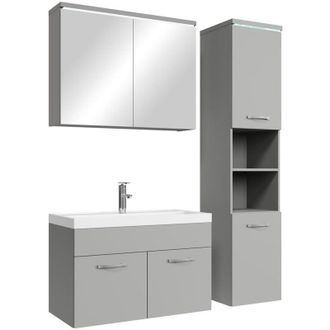 Badplaats Conjunto Mueble De Ba&ntilde;o Paso 80 X 40 Cm - Gris Mate - Mueble De