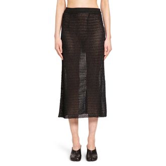 Maison Margiela Ribbed-Knit Midi Skirt