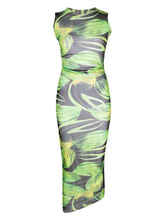 Louisa Ballou Abito midi con stampa - Verde