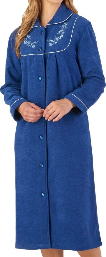 Slenderella Womens Button Up Dressing Gown Soft Boucle Fleece Embroidered  Housecoat XXL (Navy) from 32.99 - on Stylight
