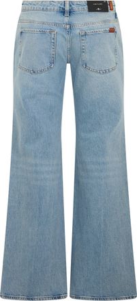 7 For All Mankind Womens Palazzo Denim Jeans Blue Cotton Flared
