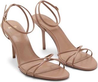 Mango Ankle Strap Sandal in Beige at Nordstrom, Size 6.5Us