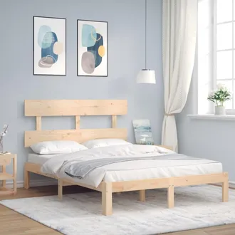 vidaXL Estructura De Cama Sin Colch&oacute;n Madera Maciza De Pino 140x190 Cm Vidaxl