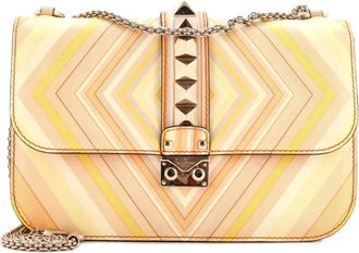 Valentino Garavani 1973 Glam Lock gestreepte leren medium schoudertas - Veelkleurig