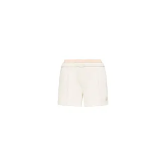 Moncler Moncler Layered-effect Vichy Cotton Blend Shorts, Women, White, Size: Xl