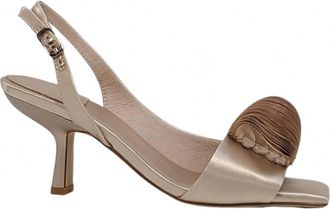 Jeffrey Campbell Womens Duffy Low Heel Sandal In Champagne Satin