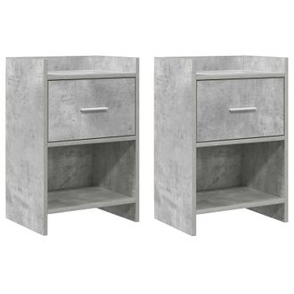 vidaXL Comodini 2 Pz Grigio Cemento 40 X 30 X 60 Cm Vidaxl