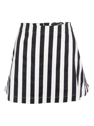 Love Moschino striped zip mini skirt - White