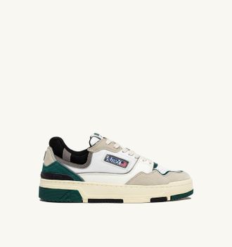 Autry CLC LOW SNEAKERS IN WHITE AND FOREST SUEDE AND LEATHER