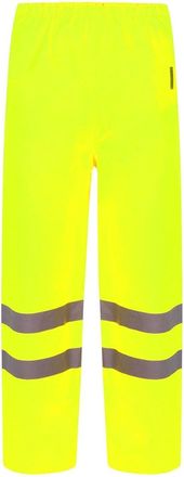 Generic Men Hi Vis Trousers Waterproof Reflective High Visibility Safety Work Bottoms, Tape Stripe Elasticated Waistband Workwear Pants Top Plus Sizes S-3XL (