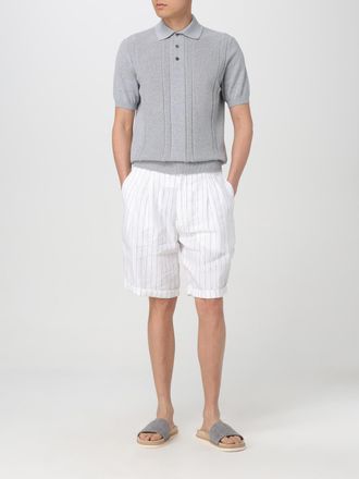 Brunello Cucinelli Linen Striped Shorts - White