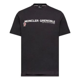Moncler Camiseta de cuello redondo acanalado - Tops - Hombre - Negro - S