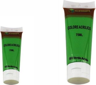 Trade Shop Trade Shop - Set 6 Pz Pittura Acrilica Vernice Confezione Colore Verde Acido Tubo 75ml 07503