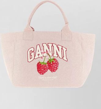 Ganni medium recycled polyester beach bag