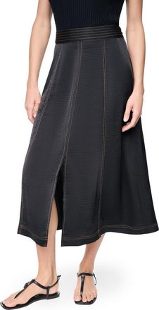 DKNY Satin Midi Skirt in Black at Nordstrom Rack, Size 10