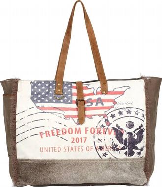 Myraswim Womens Patriotic Weekender Bag In Brown