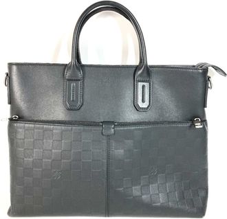 Louis Vuitton Black Onyx Damier Infini Leather Briefcase Tote Bag (Pre-Owned)