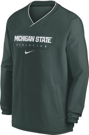 Nike Michigan State Spartans Sideline Nike Mens College Long-Sleeve Windshirt in Green | 02F403AUMST-HJX