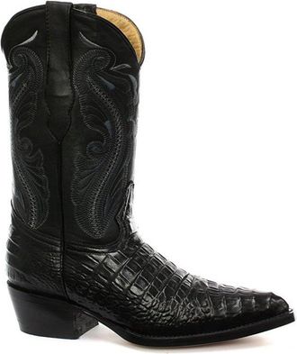 Grinders New Womens Indiana Black Real Leather Cowboy Western Mid Calf Toe Boots Fashion Stylish Hand Crafted Shoes (4 UK / 37 EU)