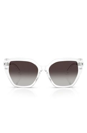 Swarovski 56mm Gradient Irregular Sunglasses in Transparent /Gradient Grey at Nordstrom