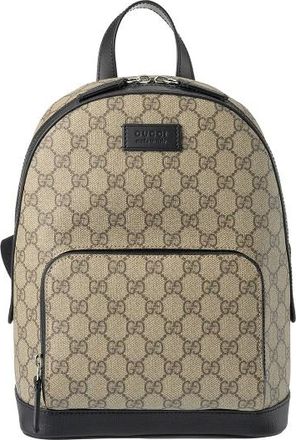 Gucci Front Pocket Backpack Gg Coated Canvas Beige Canvas Bag (Pre-Owned)