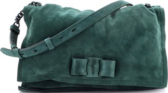 Ferragamo Viva Bow Flap Bag Suede Medium