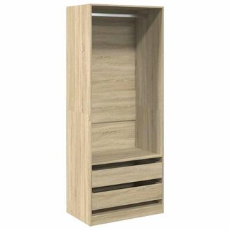 Berkfield Home Wardrobe Sonoma Oak 80x50x200 cm Engineered Wood in Brown | Size: 80 x 50 x 200 cm