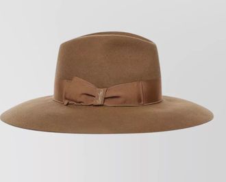 Borsalino rabbit fur wide brim fedora hat