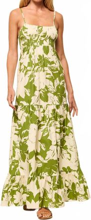 Misa Carmela Dress In Green Goddess Poplin