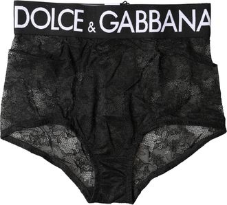 Dolce & Gabbana Black Logo Girdle High Waist Panty Womens Underwear