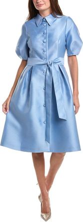 Teri Jon by Rickie Freeman Teri Jon By Rickie Freeman Pique Faille Puff Sleeve Shirtdress