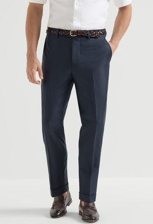 Brunello Cucinelli Virgin wool trousers in Navy Blue at Nordstrom, Size 54 It