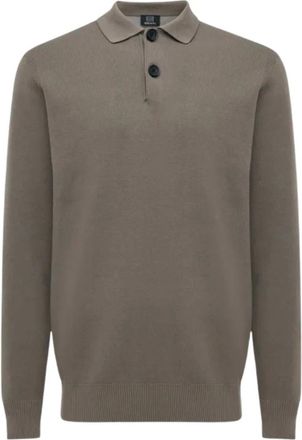 Genti Polo 2 Knopen LS - Heren - Tops - Bruin - Maat: M Katoen
