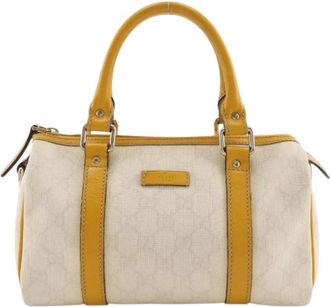 Gucci Pre-owned GG Supreme Handbag (Mini Boston Bag) - Dames - Vintage Handtas - Geel - ONE Size - Vintage