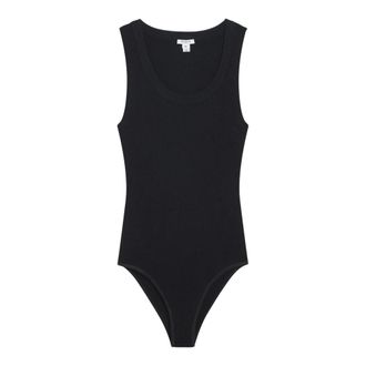 Alaia Body, female, Black, Size: M Sleeveless Ribbed Knit Bodysuit