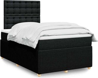 vidaXL Cama Box Spring Con Colch&oacute;n Tela Negro 120x190 Cm Vidaxl