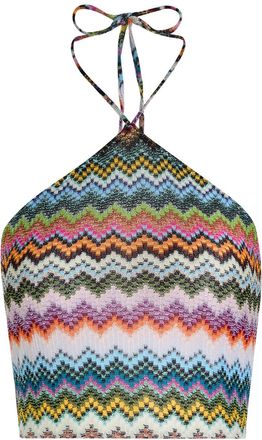 Missoni Zigzag Halterneck Metallic-knit top - Multicoloured - 36 (UK6 / XS)