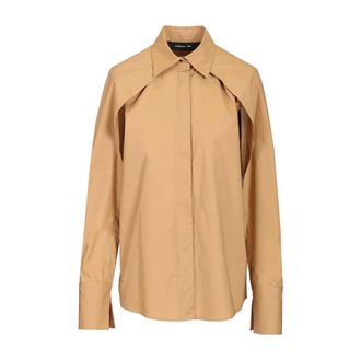 Federica Tosi Open-sleeve Poplin Shirt - female - Federica Tosi - Shirts - Beige - S - Blouses & Shirts