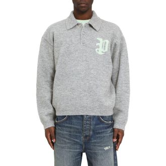 Purple Relaxed Fit Intarsia Logo Polo Sweater in Grey at Nordstrom Rack, Size Small