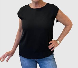 Joseph Ribkoff Woven Twill Boxy Top In Black