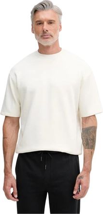 Karl Lagerfeld Tops, Heren, Beige, M, Viscose T-shirt met korte mouwen