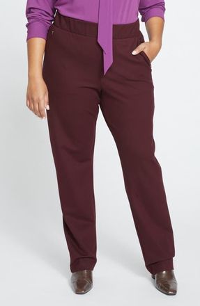 Universal Standard Smart Elastic Waist Ponte Pants in Black Cherry at Nordstrom, Size Xxx-Large