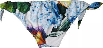 Dolce & Gabbana White Floral Print Swimsuit Bikini Bottom Womens Swimwear