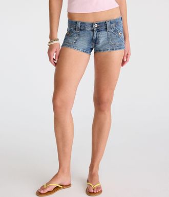 A&eacute;ropostale Super Low-Rise Micro Denim Shorts