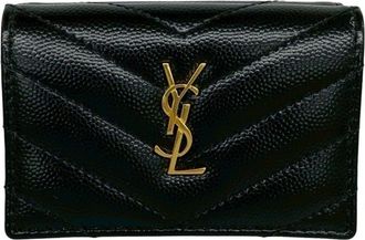 Saint Laurent Black Leather Wallet (Tri-Fold) (Pre-Owned)