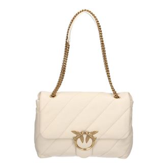 Pinko Big Love Bag Puff Maxi Quilt - Dames - Schoudertassen - Wit - ONE Size - Katoen - Tassen
