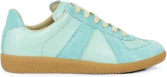 Golden Goose Pastel Turquoise Low-Top Sneakers with Suede Overlays